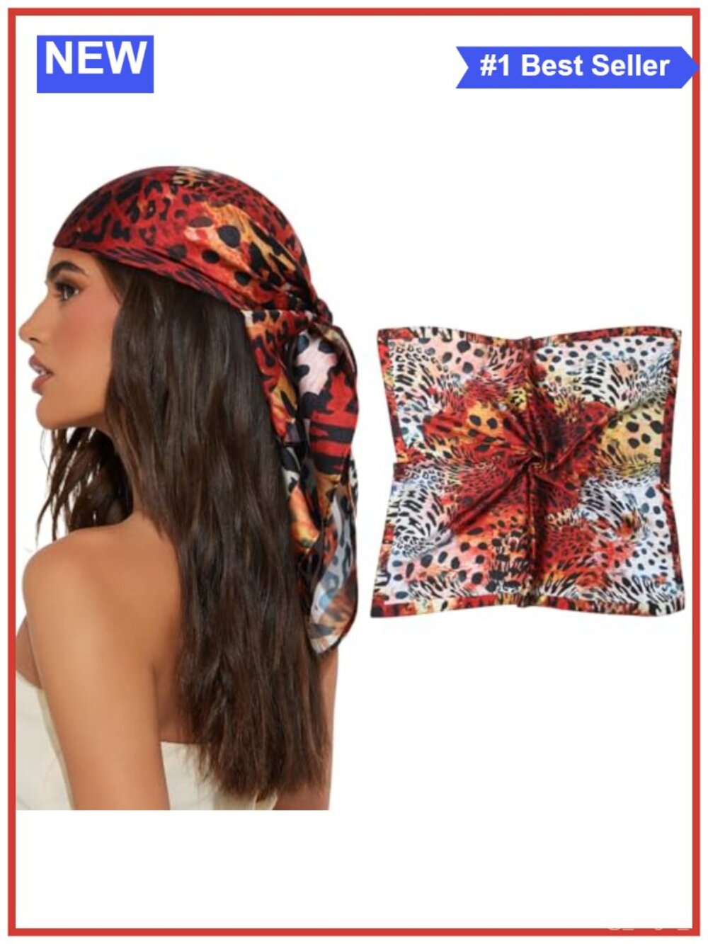 AWAYTR Satin Square Head Scarf 27.5" Silky Bandana Hair Neck Wrap